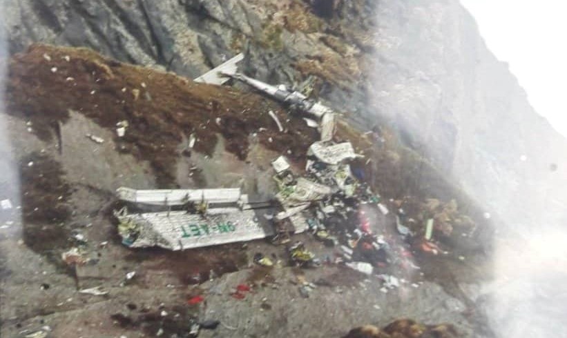 तारा एयरको विमान दुर्घटनाग्रस्त अवस्थामा थासाङ–२ मा फेला