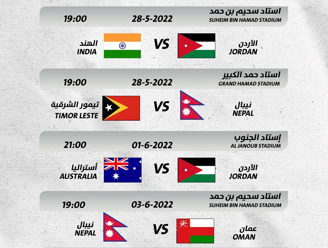 नेपालले कतारमा ओमान र लिष्ट टिमोरसँग खेल्ने