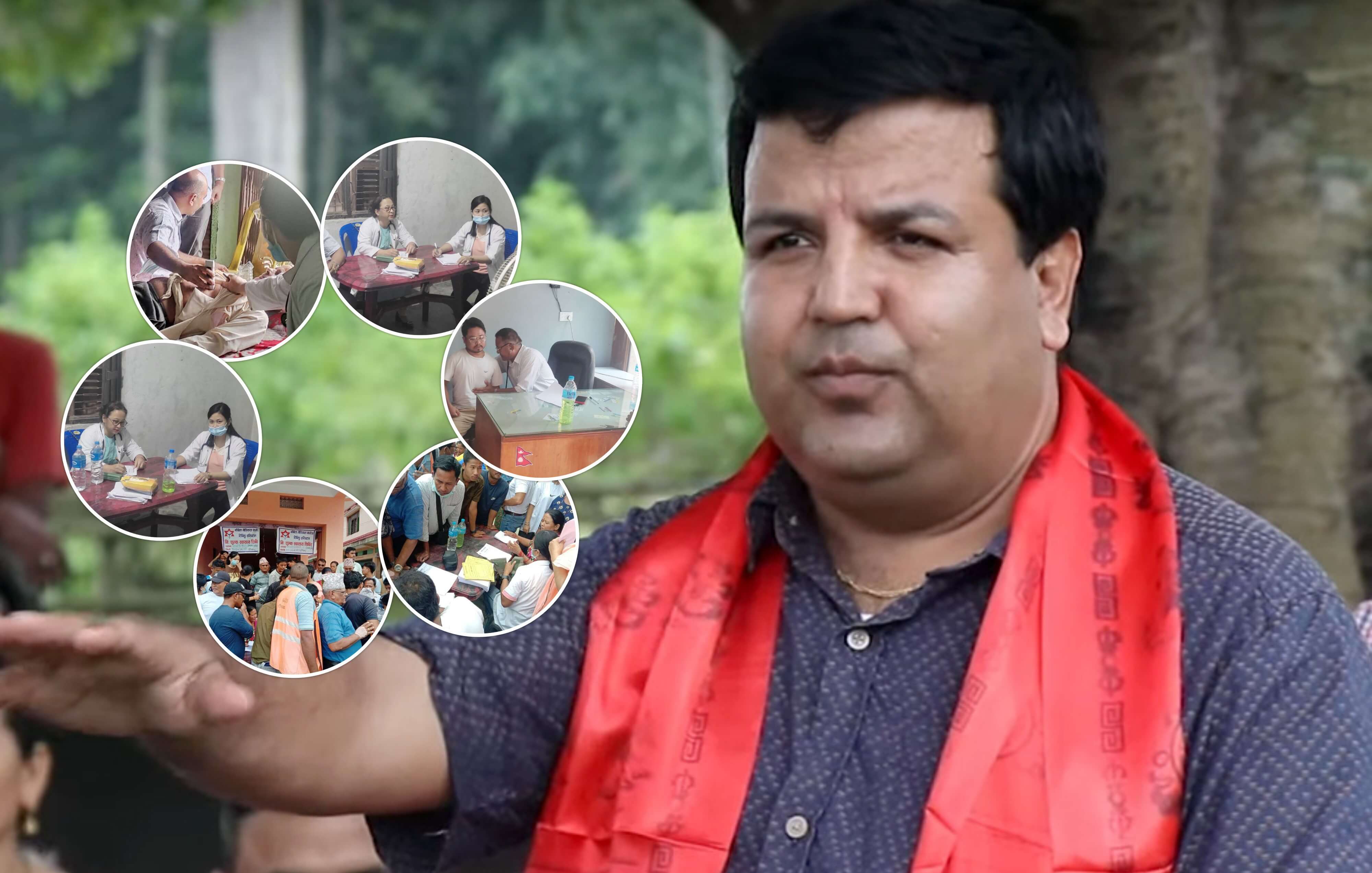 डा.सुनिल शर्माले एकैदिन गराए तीन स्थानमा निःशुल्क स्वास्थ्य शिविर