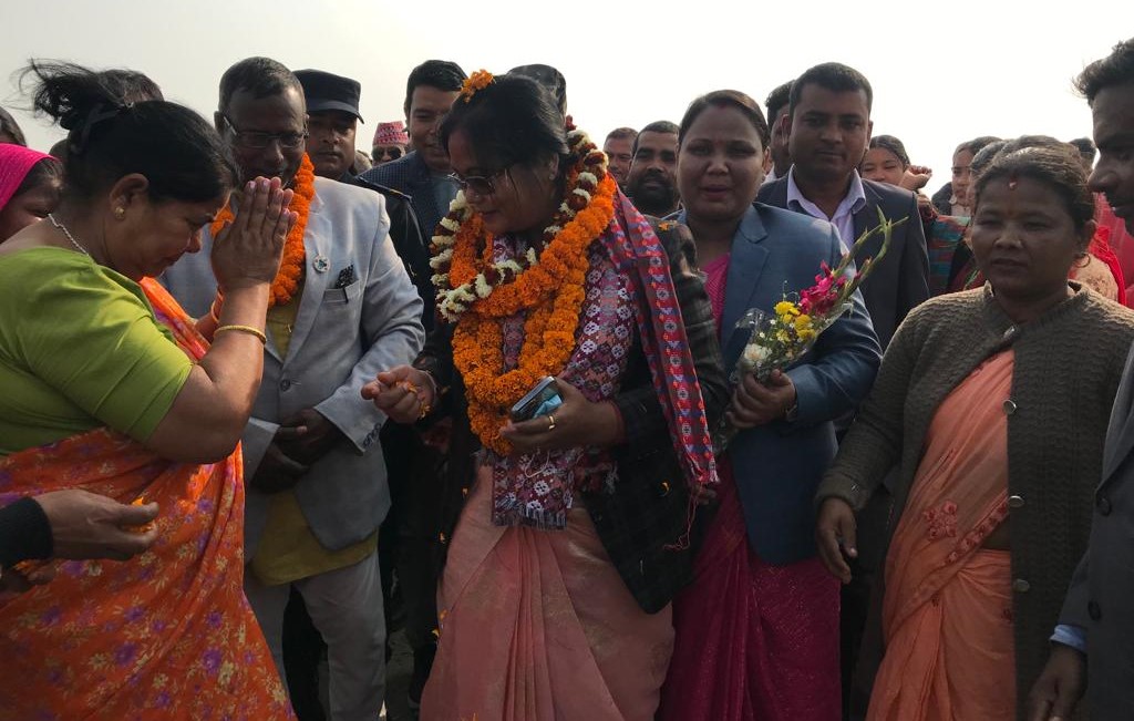 मन्त्री भएपछि भगबती चौधरी पहिलो पटक गृह जिल्लामाः ग्रास रुटबाट काम गर्ने प्रतिबद्धता