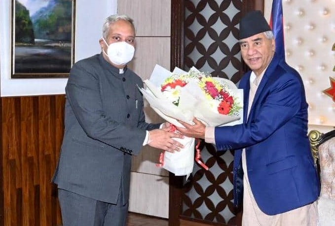 प्रधानमन्त्रीसँग भारतीय राजदूतको शिष्टाचार