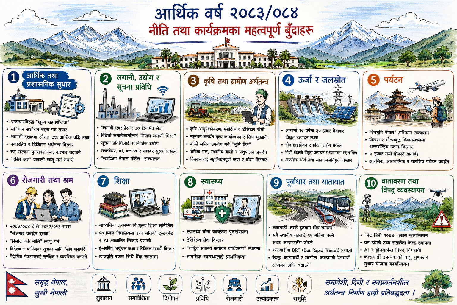 सरकारका नीति तथा कार्यक्रमका हाइलाइटस्